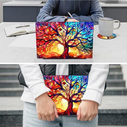 Laptop Skin Sticker Decal 12"-15.6" Universal Laptop/Notebook/Netbook Vinyl - Waterproof Scratch Resistant,Fits HP Dell Lenovo MacBook,2 Free Wrist Pads,Easy Apply & Remove,Colorful Tree Cute - color: Colorful Tree Cute