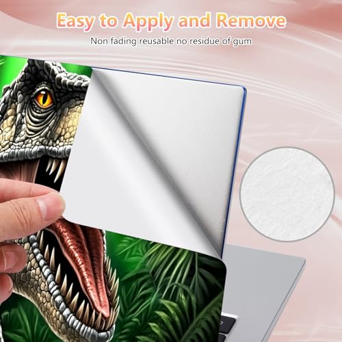 Laptop Skin Sticker Decal 12" 13" 13.3" 14" 15" 15.6",Waterproof Scratch Resistant Vinyl,Reusable Easy to Apply,for MacBook HP Dell Notebooks Netbooks Laptop,2 Wrist Pads,Dinosaur Green Forest - color: Dinosaur Green Forest