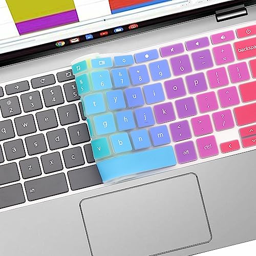 Keyboard Cover for ASUS Chromebook CX1 CR1 CX1100 CX1101 CX1102 CX1400, Chromebook C523NA C434 C433 C433TA C425TA C423 C403 C302 C302CA C223 C214 11.6" 14"(NOT FIT C436 C434 CX1700 CX3 CX34 CX5 CX9) - color: Rainbow