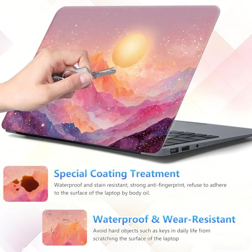 Laptop Skin Sticker Decal 15-15.6 Inch with Cute Mouse Pad, Universal Reusable Vinyl Sticker for 12.1 13 13.3 14 15.4 Inch Netbook and Notebook PC, Pink Mountain - color: Pink Mountain