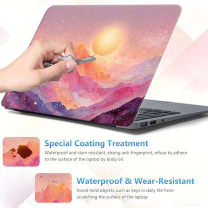 Laptop Skin Sticker Decal 15-15.6 Inch with Cute Mouse Pad, Universal Reusable Vinyl Sticker for 12.1 13 13.3 14 15.4 Inch Netbook and Notebook PC, Pink Mountain - color: Pink Mountain