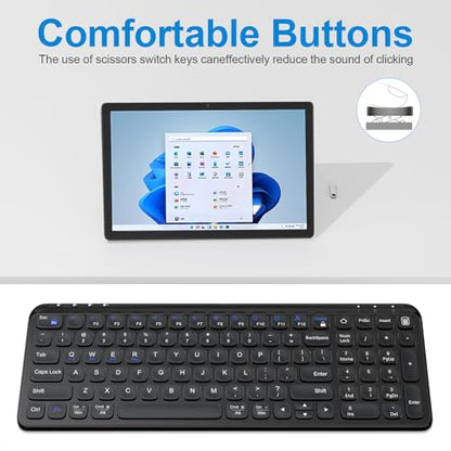 Wireless Bluetooth Keyboard, Multi-Device 99 Keys, Black - color: Black-99Key