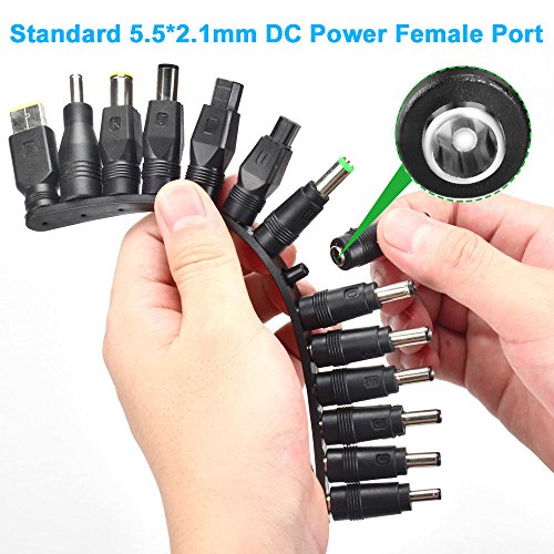 aceyoon Power Supply Adjustable DC 3V ~ 24V and 38 PCS Universal Laptop DC Power Adapter