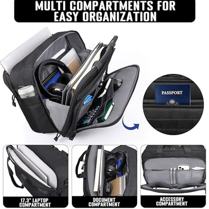 DEYACE Tactical Messenger Laptop Bag Large Military Briefcase 17.3 Inch Computer Work Office Bag for Men YKK-Zippers