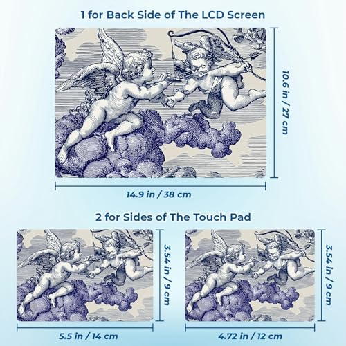 Reusable Universal Laptop Skin Sticker, Cut to Fit for 11.6–15.6 Inch Laptops, Waterproof Protective Film, No-Residue - Angel Clouds - color: Angel Clouds