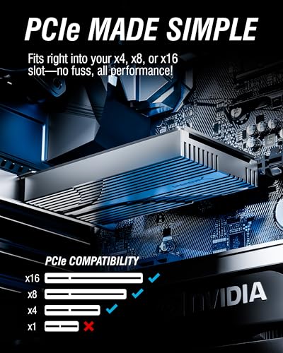 SABRENT 10Gb PCIe Network Card, 10GBASE-T, Multi-Gig NIC (NT-10PE) | PCIe 3.0 x4; Marvell AQC113; 5G/2.5G/1G; aluminum heatsink; fits x4/x8/x16; full-height - size: 10GbE PCIe