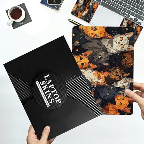 Universal Laptop Skin Sticker with 2 Wrist Pad Decals, 3-Piece Removable Vinyl Laptop Cover, Art Cats Waterproof Anti-Scratch, Easy-Trim Fit for 13.3" 14" 15.6" Laptops - color: Art Cats