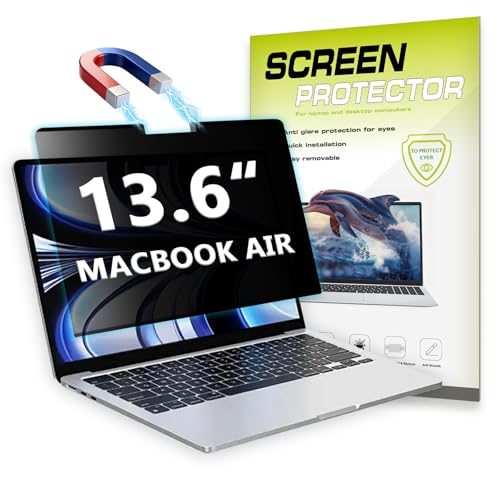 Removable Privacy Screen Protector for MacBook Air 13.6 M5-M2 Laptop | Fit 13.6" MacBook Air (M5/M4/M3/M2 2026-2022), Blocks Peeping Vision Anti-Spy Filter, Easy Install & Remove, anti-glare - color: MacBook Air 13.6 inch