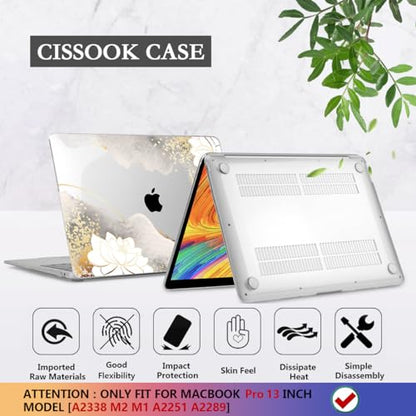 CISSOOK Compatible with MacBook Pro 13 inch Case 2020-2025 | 4in1 Set Floral Hard Shell Case Keyboard Cover for MacBook Pro 13 with Touch Bar M1 M2 A2338 A2251 A2289, Charming Painting - color: Pro13inch-Charming Painting