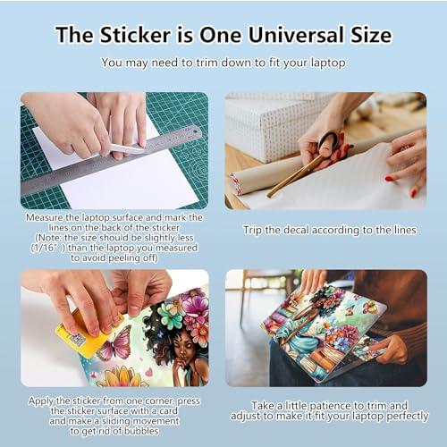 Universal Laptop Skin Sticker with 2 Wrist Pad Skins, Waterproof Scratch Resistant Vinyl Laptop Cover Decal, Cut to Fit for 11–15.6 Inch MacBook HP Dell Lenovo, Butterfly Girl - color: Butterfly Girl
