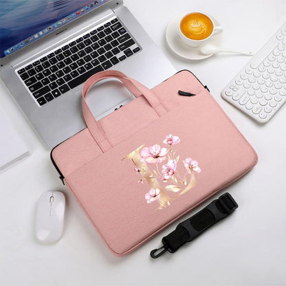 Computer Bag For Men & Women, With Initial Laptop Bag,14/15inches Messenger bag For Office、Business、Travel、School - color: Pk-l