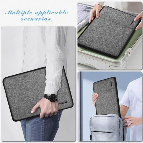 Hseok Laptop Case 13.3 14 inch Sleeve, Rainproof & Shockproof Carrying Case Compatible with MacBook Pro/Neo 14 M5/M4/M3/M2/M1,13.3 MacBook Air/Pro,XPS 14 and Most 13"-14" Notebook Tablet,Gray-Black - color: Dark Gray-black