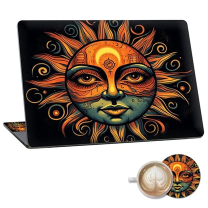 Laptop Skin Sticker Decal 15.6 Inch,12 13 13.3 14 15 15.6 in Laptop Netbook Skins for Notebook,Art Decal Removable Waterproof Scratch Resistant,Universal Vinyl Cover,Cute Sun Face - color: Cute Sun Face