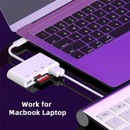 USB 2.0 Type C USB-C to TF Micro SD SDXC USB Female Card Reader PD 27W Adapter for Laptop Tablet Phone - style: SD 4-in-1