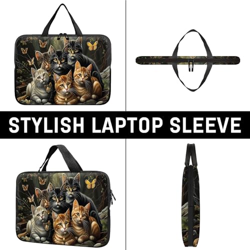 14" 15" Laptop Handle Bag Computer Bag,14.2" 15.4 inch Pouch Holder Notebook Sleeve Cover Compatible for Dell,Lenovo,Toshiba HP, Asus Notebook Messenger Briefcase-A bunch of Cute Cats - color: A Bunch of Cute Cats