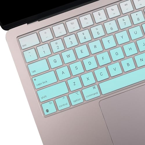 2 Pack Keyboard Cover Skin for 2026-2023 MacBook Air 13" 15" M5 M4 M3 M2, 2026-2021 MacBook Pro 14" 16" M5 M4 M3 M2 M1 Pro/Max, 14.2" 16.2" MacBook Pro /13.6" 15.3" MacBook Air, US,Ombremint - color: Ombremint+TPU