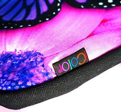 icolor 14.5 15 15.6 Inches Canvas Laptop Shoulder Bag Case,Messenger Bag Sleeve Pouch,Travel Briefcase,Computer Ultrabook Notebook Protective Carrying Bag with Adjustable Strap, Purple Butterfly - color: Csh15-02