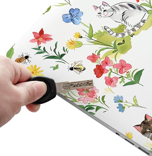 Laptop Skin Sticker 12.1 13 13.3 14 15 15.6 Inches Netbook Sticker Decal Reusable Universal Notebook PC Art Personalized Protector by AORTDES (AD-NEK-86 Garden Cat) - color: Garden Cat