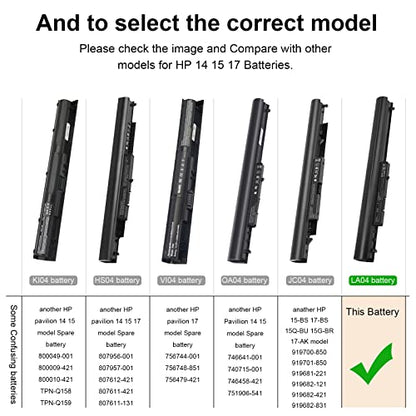 776622-001 Battery for HP 15-f272wm LA04 15-f233wm 15-f271wm 15-f211wm 15-f039wm 15-f010wm 15-f009wm 15-f010dx 15-f033wm 15-f305dx 15-f111dx 15-f162dx 15-n210dx 15-f023wm 15-f024wm 15-f100dx 15-f337wm - size: LA04 12.13* 2.36* 1.58 in