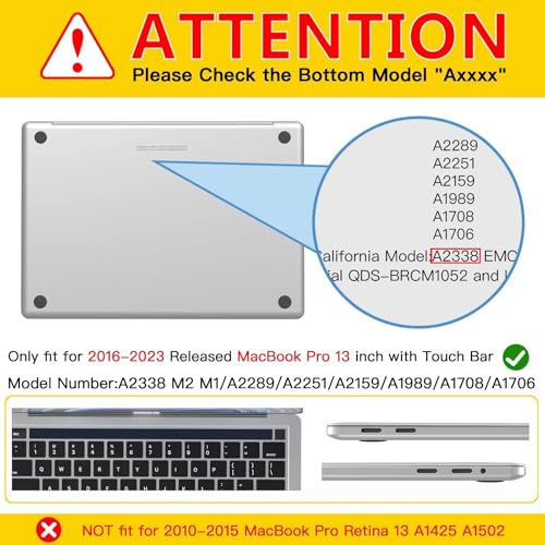 CISSOOK Compatible with MacBook Pro 13 inch Case M2 M1 Chip 2025-2016 Release A2338 A2251 A2289 A2159 A1989 A1706 Model with Touch Bar, Plastic Hard Shell Case +Keyboard Cover, Cute Pink Flower - color: Pro13inch-Cute Pink Flower