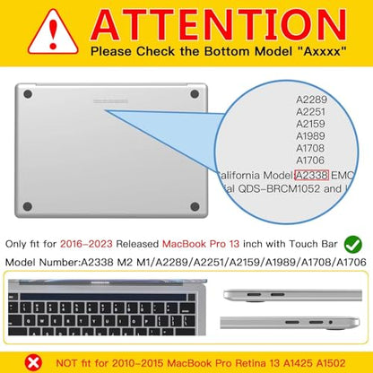 CISSOOK Compatible with MacBook Pro 13 inch Case M2 M1 Chip 2025-2016 Release A2338 A2251 A2289 A2159 A1989 A1706 Model with Touch Bar, Plastic Hard Shell Case +Keyboard Cover, Cute Pink Flower - color: Pro13inch-Cute Pink Flower