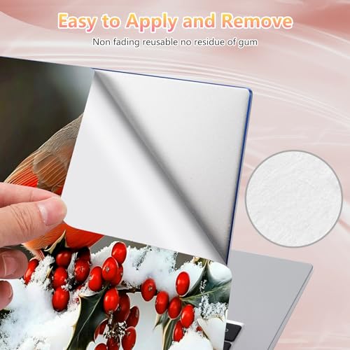 Laptop Skin Sticker Decal 12" 13" 13.3" 14" 15" 15.6",Waterproof Scratch Resistant Vinyl,Reusable Easy to Apply,for MacBook HP Dell Notebooks Netbooks Laptop,2 Wrist Pads,Cardinal Bird Snow - color: Cardinal Bird Snow