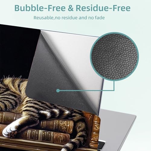 Universal Laptop Skin Decal, 3-Piece Vinyl Protector for 12 13 14 15.6" Notebook, Waterproof Anti-Scratch, Easy Trim & Bubble-Free Finish, Cat Lies on the Shelf - color: Cat Lies on the Shelf