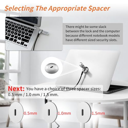Computer Lock Laptop Lock with Slot Plate 6.23 ft Combination Security Locking Cable Digital Password Protection Lock Cable Anti Theft Lock for Laptop Computer Notebook and Other Device