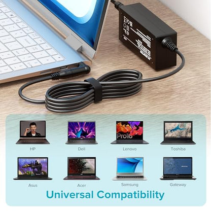 Powseed Universal Laptop Charger 45W for HP Dell Acer Asus Samsung Sony Toshiba Fujitsu Gateway Delta NEC Liteon Notebook Chromebook 18.5V 19V 19.5V 20V 2.25A 2.37A Computer Power Cord AC Adapter