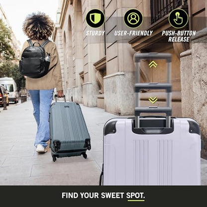 Kenneth Cole REACTION Out of Bounds Lightweight Hardshell 4-Wheel Spinner Luggage, Lavender, 28-Inch Carry On - color: Lavender, size: 28-Inch Checked