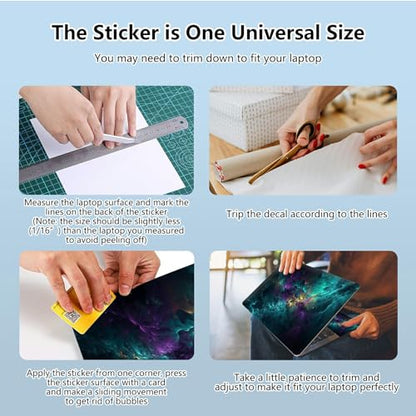 Universal Laptop Skin Sticker with 2 Wrist Pad Skins, Waterproof Scratch Resistant Vinyl Laptop Cover Decal, Cut to Fit for 11–15.6 Inch MacBook HP Dell Lenovo, Galaxy Clouds - color: Galaxy Clouds