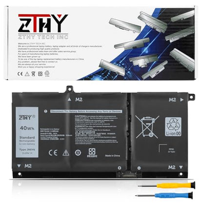 JK6Y6 40Wh Laptop Battery Replacement for Dell Latitude 3410 3510 3120 3140 | Vostro 5300 5401 5501 Inspiron 5300 5401 5408 5402 5509 5409 5508 5400 5406 7405 7300 7306 7500 2-in-1 Silver P32T P33T P97F - size: 7.56*3.9*0.2inch JK6Y6