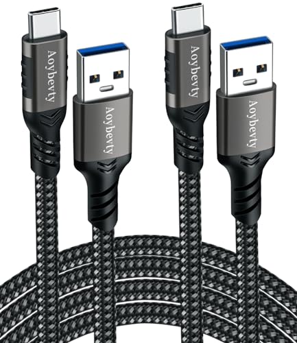 USB A to USB C Cable 2-Pack 3.3ft, USB 3.1/3.2 Gen 2 Data Transfer and 60W 3A Fast Charging Cable for Android Auto Samsung Galaxy S23/S22/S21/S10 iPad External SSD Other USB to Type C Device - color: Grey, size: 3.3FT+3.3FT