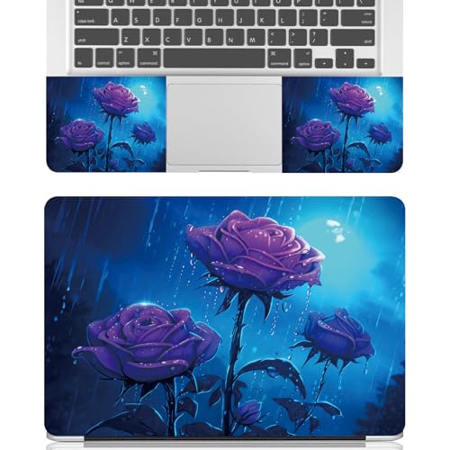 Universal Laptop Skin Sticker Decal for 11.6”12" 13" 13.3" 14" 15" 15.4" 15.6" Reusable Waterproof Scratch-Scratch Resistant Protective Vinyl Laptop Skin Stickers - Purple Roses Flower in The Rain - color: Purple Roses Flower in the Rain