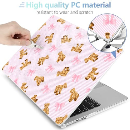 MEEgoodo Case for M5/M4/M3/M2 MacBook Air 13 inch Case 2026 2025 2024 2022, Fit Model A3449/A3240/A3113/A2681, Laptop Hard Shell Compatible with MacBook Air 13.6-inch, Bear&Cute Ribbon - color: Bear&Cute Ribbon