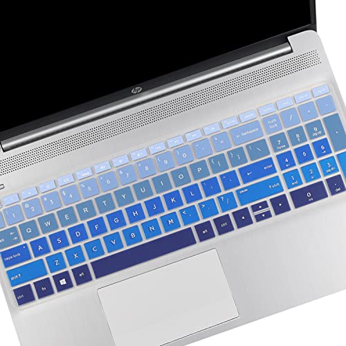 Keyboard Cover for HP Laptop 15-dw 15-dy/da/db 15-dw0083wm 15-dw0046nr 15-dw3033dx 15-dw1083wm 15-dw0043dx 15-dw0052wm 15-dw3225od 15-dw0037wm dw2025cl dw4145cl dw1001wm 15t-dw400/dw300/dw200/dw100 - color: Strip blue