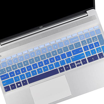 Keyboard Cover for HP Laptop 15-dw 15-dy/da/db 15-dw0083wm 15-dw0046nr 15-dw3033dx 15-dw1083wm 15-dw0043dx 15-dw0052wm 15-dw3225od 15-dw0037wm dw2025cl dw4145cl dw1001wm 15t-dw400/dw300/dw200/dw100 - color: Strip blue