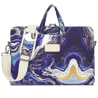 DACHEE Laptop Shoulder Bag for 15 Inch/15.6 Inch Macbook Pro - color: Royal Blue Marble Shoulder