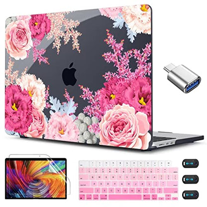 CISSOOK Compatible with MacBook Air 13.6 inch Case A3449 A3240 A3113 A2681 | 2026 2025 2024 2023 2022, 5in1 Set Hard Shell Case Keyboard Cover for MacBook Air 13 inch M2 M3 M4 M5, Gorgeous Flowers - color: Air13.6inch-Gorgeous flowers