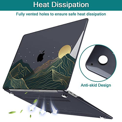 Teryeefi MacBook Pro 13 Inch Case, Hard Shell, Keyboard Cover, Screen Protector, A2338 A2251 A2289 A2159 A1989 A1706, Landscape - color: Landscape