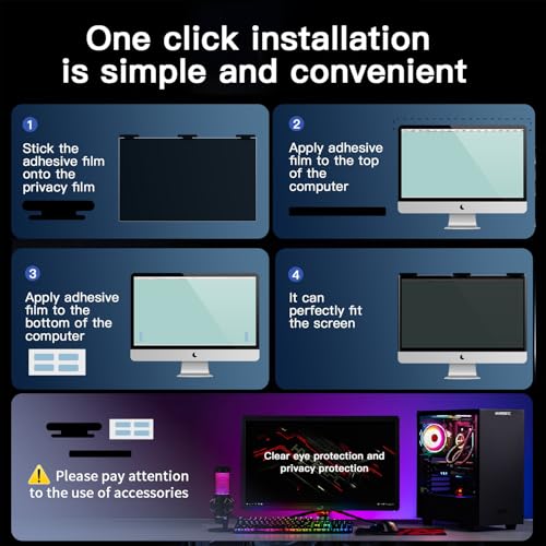 [2 Pack] 2 Pack Magnetic Hanging Computer Privacy Screen 21.5 Inch for 16:9 Widescreen Monitor, Removable Privacy Screen Anti Glare Blue Light Computer Screen Privacy Shield, Anti-Scratch - color: 2 Pack Magnetic Hanging 21.5 Inch for 16:9