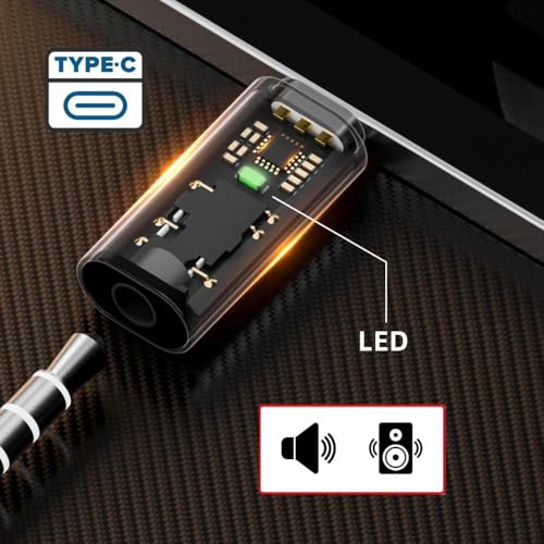 CY 2pcs/lot Audio Adapter Type C USB-C to 3.5mm Audio AUX & MIC Sound Card 16bit 48kHz Adapter Compatible with Laptop Tablet Phone - style: USB-C to DAC 3.5mm 48kHz 2pcs