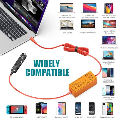TAIFU 100W 40W USB C Laptop Car Charger DC Adapter for Haivision falkon X4 / X2 Video Transmitter, MSI Summit E16 E15 E14 E13 Flip Evo A12M MSI Prestige 13 14 15 16 Evo A10M Power Supply Cord