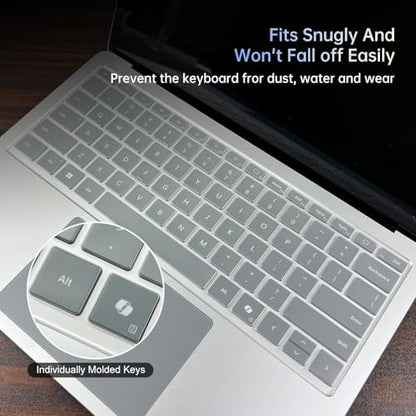 Keyboard Cover for 2026-2024 Microsoft Surface Laptop 8/7(7th Edition) 13.8 & 15 inch, Surface Laptop Accessories Ultra Thin High Transparent Keyboard Skin, Clear - color: Clear