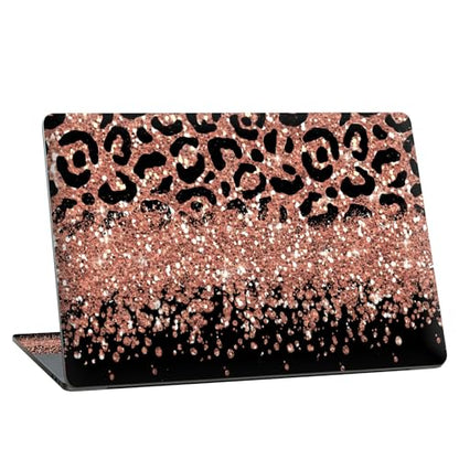 Universal Laptop Skin Sticker with 2 Wrist Pad Skins, Waterproof Scratch Resistant Vinyl Laptop Cover Decal, Cut to Fit for 11–15.6 Inch MacBook HP Dell Lenovo, Glitter Leopards - color: Glitter Leopards