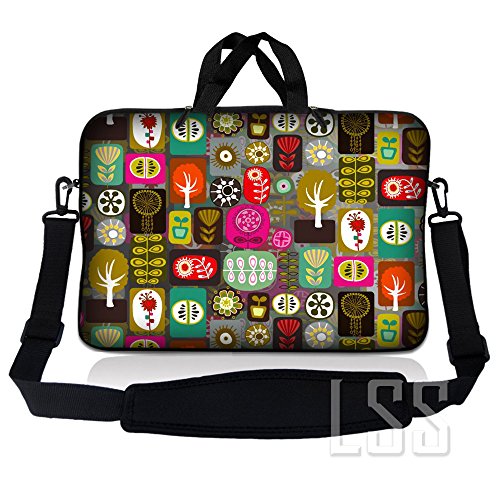 Laptop Sleeve 15" Compatible with w/Handle & Adjustable Shoulder Strap & Matching Skin Sticker Compatible with 15" 15.4" 15.6" - Symbols - color: Symbols, size: 15 inch