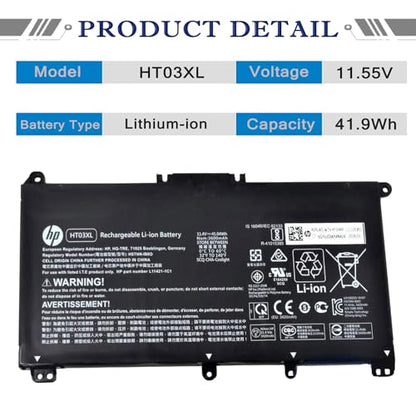 HP HT03XL L11119-855 Battery for Pavilion 15-DA 15-DB 15-DW 15-CS 15-DY 17-by 17-CA 14-CE 14-CF 14-DF 14-DQ 14-DK 15-CS0053CL 15-DW0033NR 15-DA0014DX L11421-542 L11421-2C2 HSTNN-UB7J HSTNN-DB8R