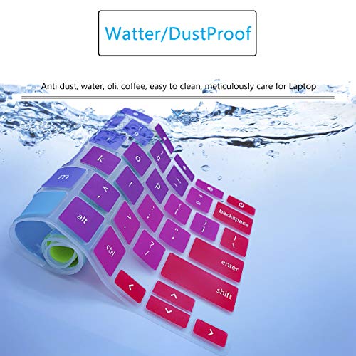 Keyboard Cover for ASUS Chromebook CX1 CR1 CX1100 CX1101 CX1102 CX1400, Chromebook C523NA C434 C433 C433TA C425TA C423 C403 C302 C302CA C223 C214 11.6" 14"(NOT FIT C436 C434 CX1700 CX3 CX34 CX5 CX9) - color: Rainbow