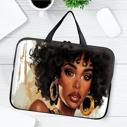 14" 15" Laptop Handle Bag Computer Bag,14.2" 15.4 inch Pouch Holder Notebook Sleeve Cover Compatible for Dell,Lenovo,Toshiba HP, Asus Notebook Messenger Briefcase-Girl with short hair - color: Girl With Short Hair