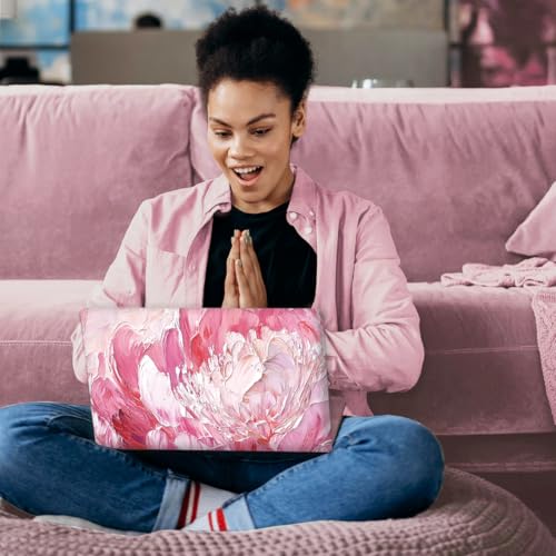 SUPERDANT Oil Painting Flowers Laptop Skin Sticker Decal Universal Personalized Protective Vinyl Cover for Notebooks and Laptops Fits 12 13 13.3 14 15 15.4 15.6 Inches Pink - color: Pink